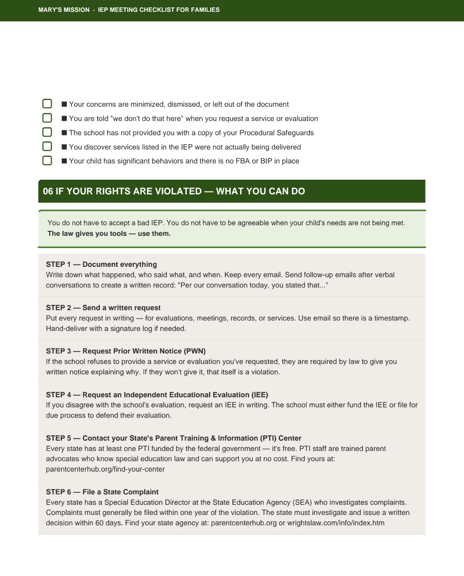 IEP Meeting Checklist For Families - Image 4