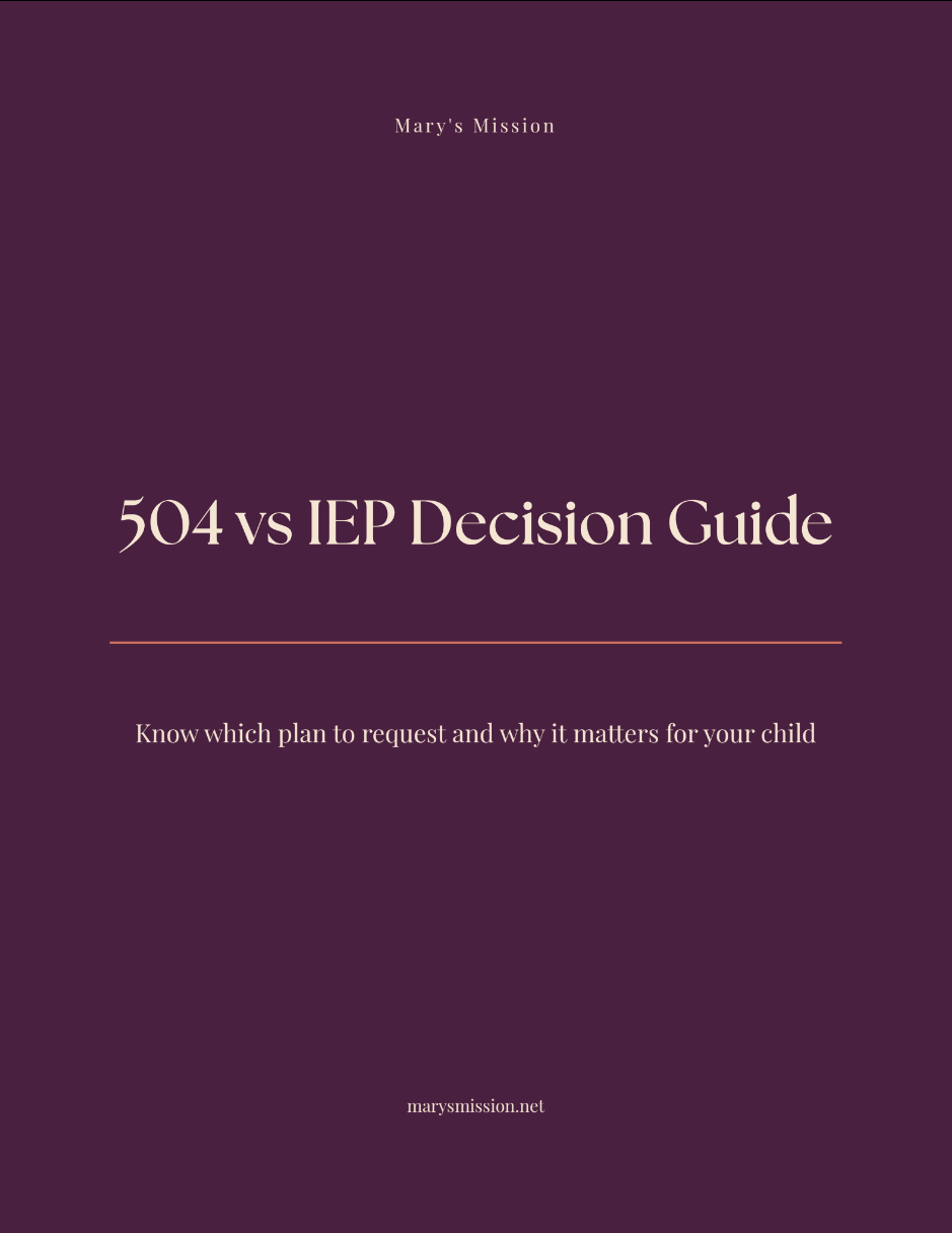 Which One Does Your Child Actually Need: 504 or IEP?
