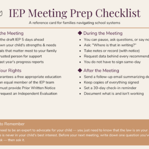 Your IEP Meeting Prep Checklist